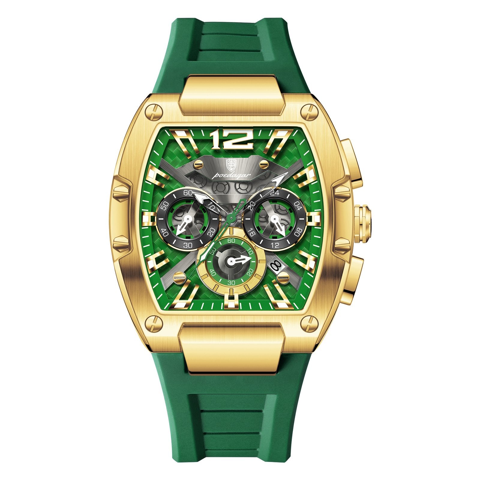 Poedagar 9051 watch Gold Green variant