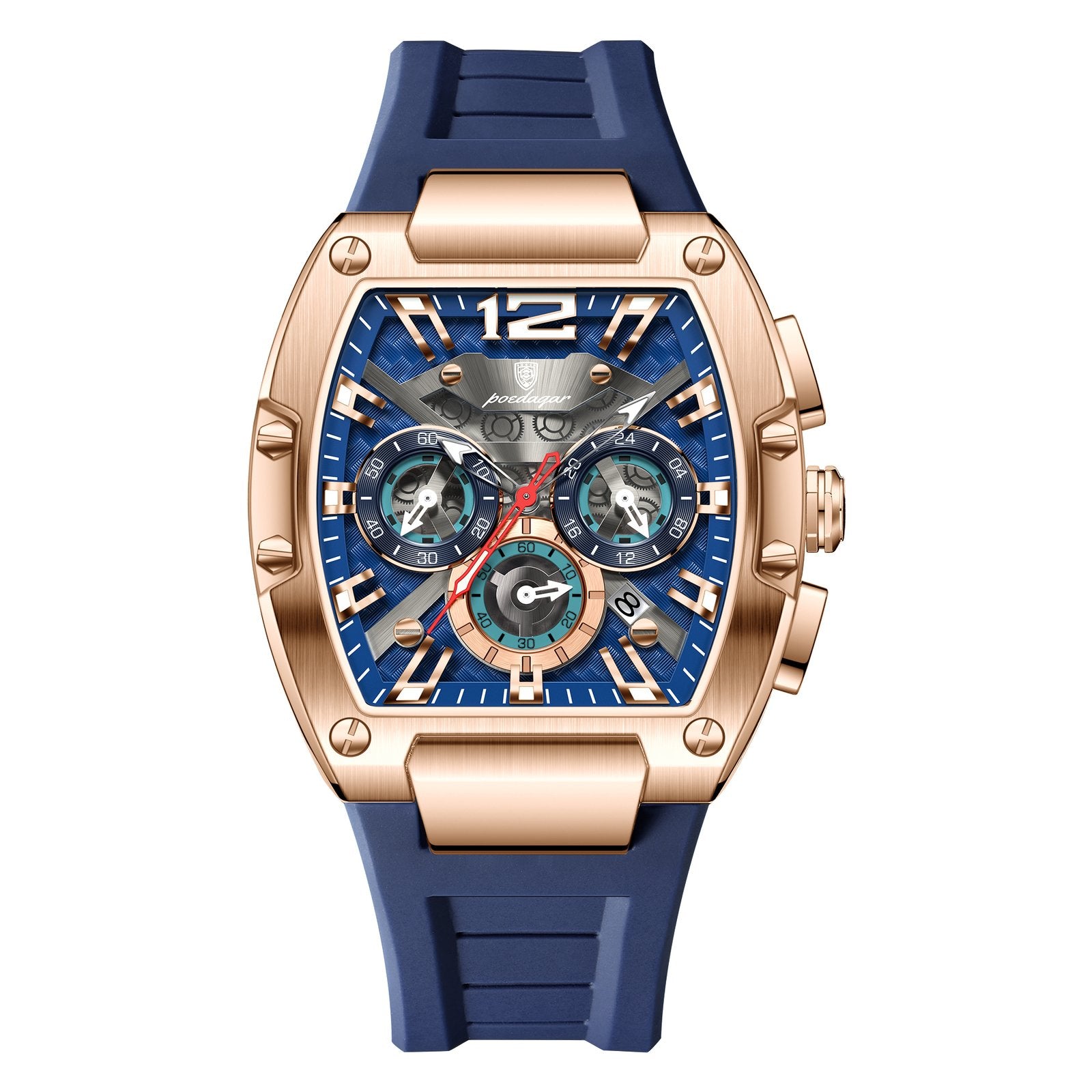 Poedagar 9051 watch Rose Gold Blue variant