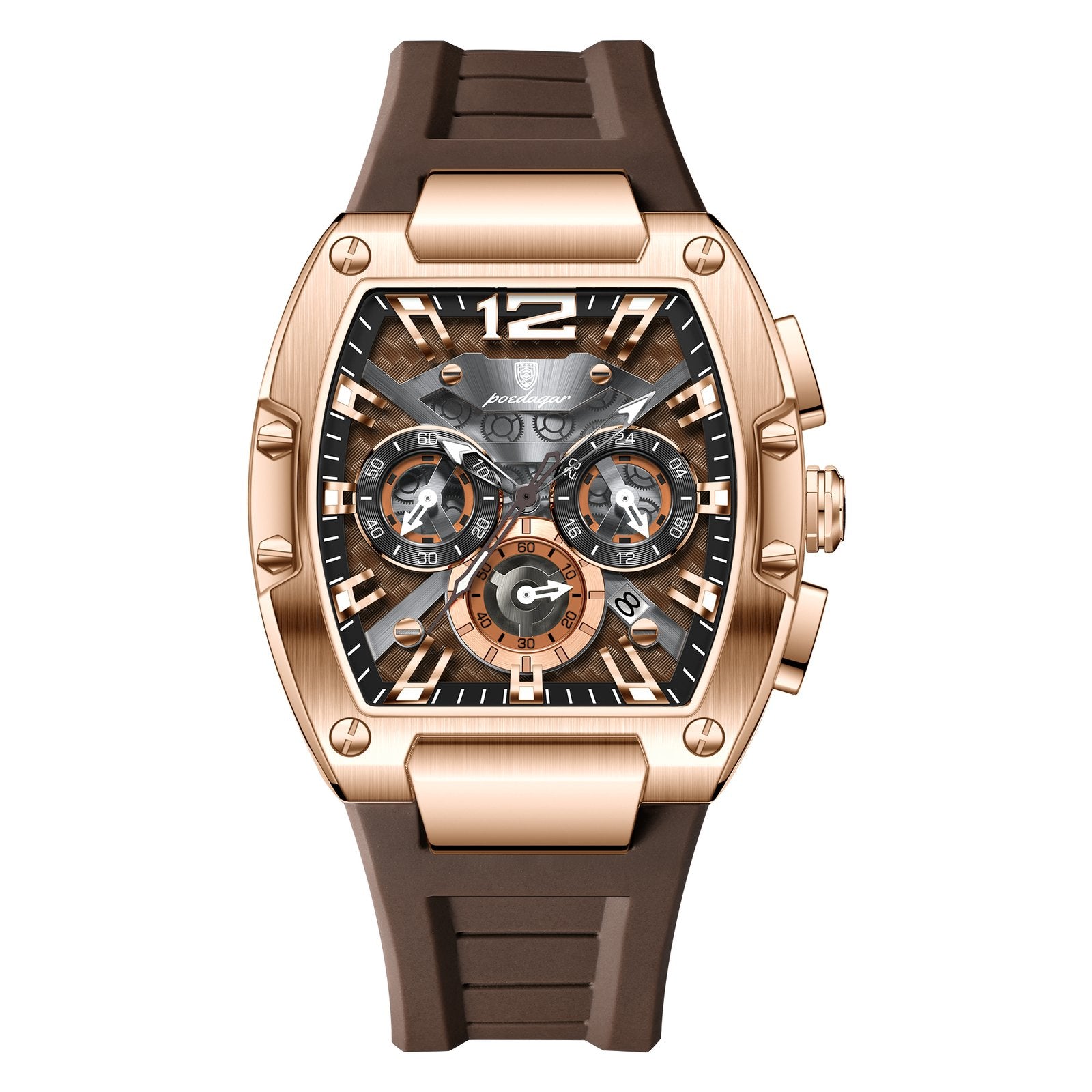 Poedagar 9051 watch Rose Gold Brown variant