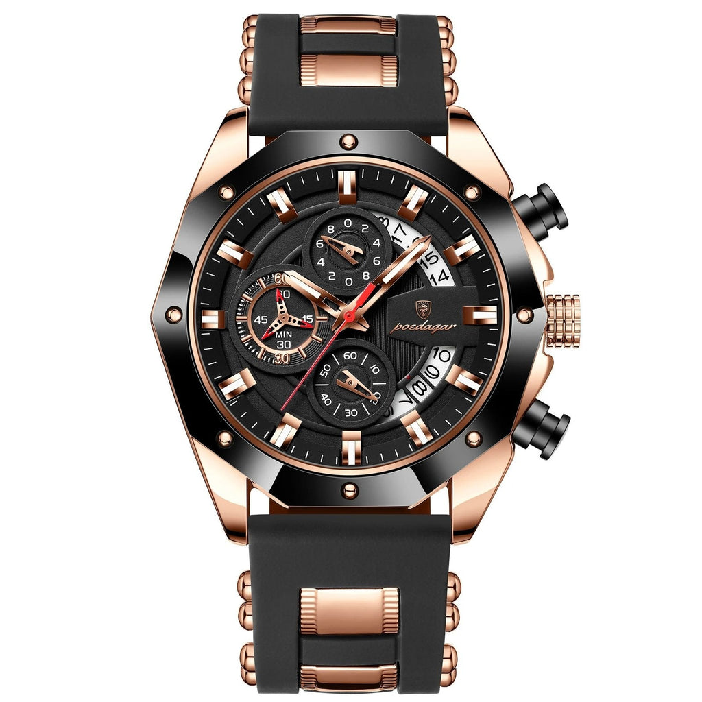 Poedagar 913 watch RoseGold Black variant