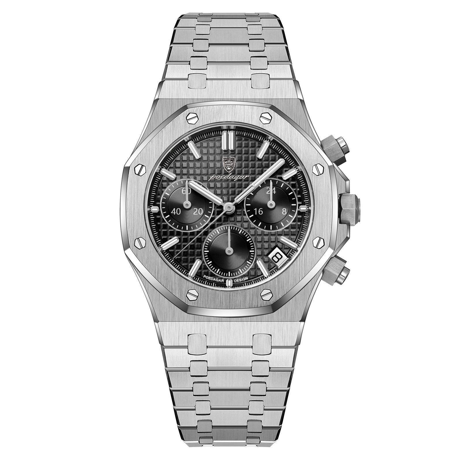 Poedagar 926 watch Silver Black Black variant