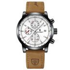Poedagar 932 watch Black White Leather variant
