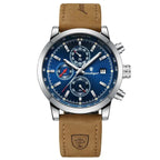 Poedagar 932 watch Silver Blue Leather variant
