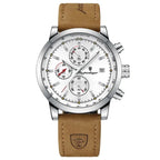 Poedagar 932 watch Silver White Leather variant