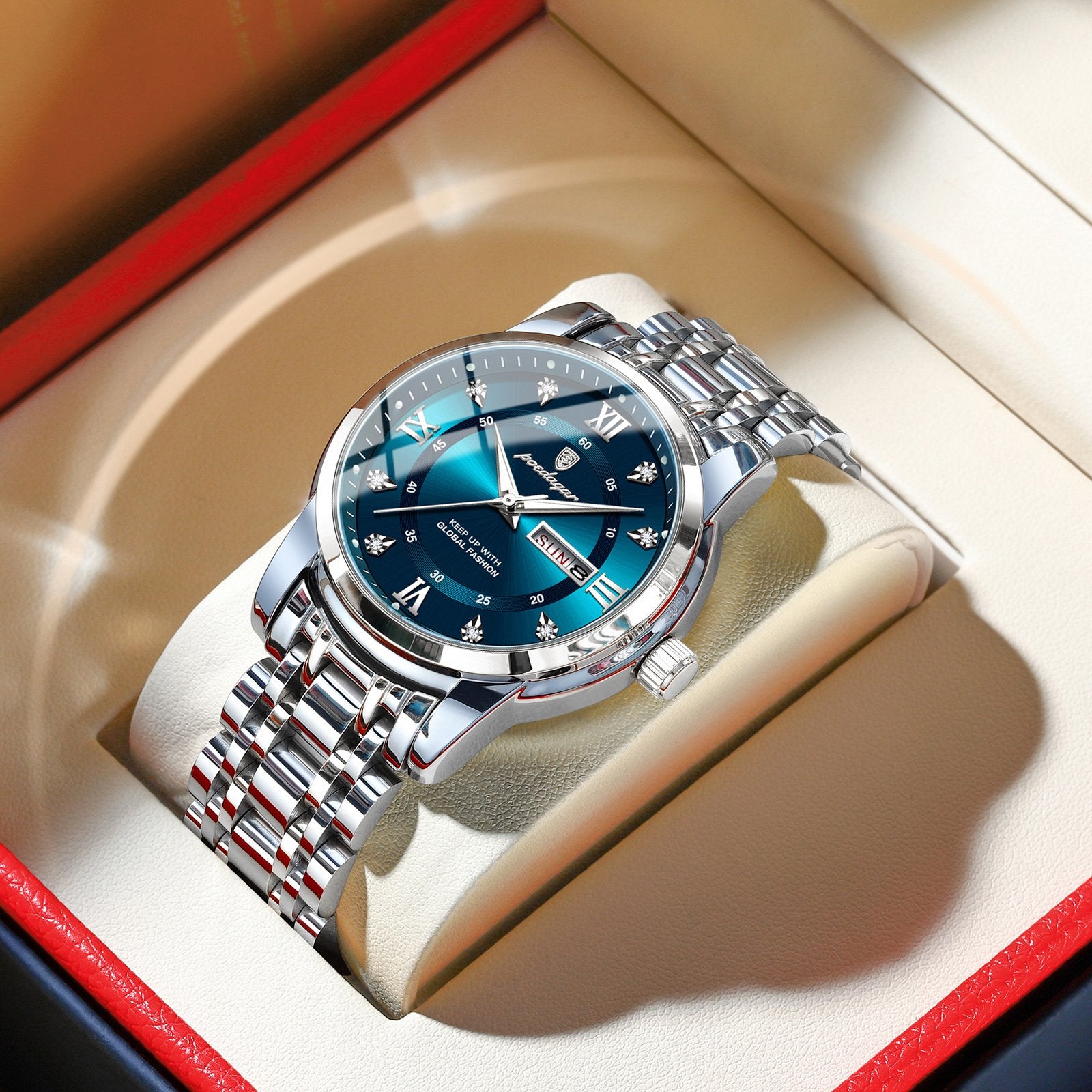 Poedagar 936 watch Silver Blue variant