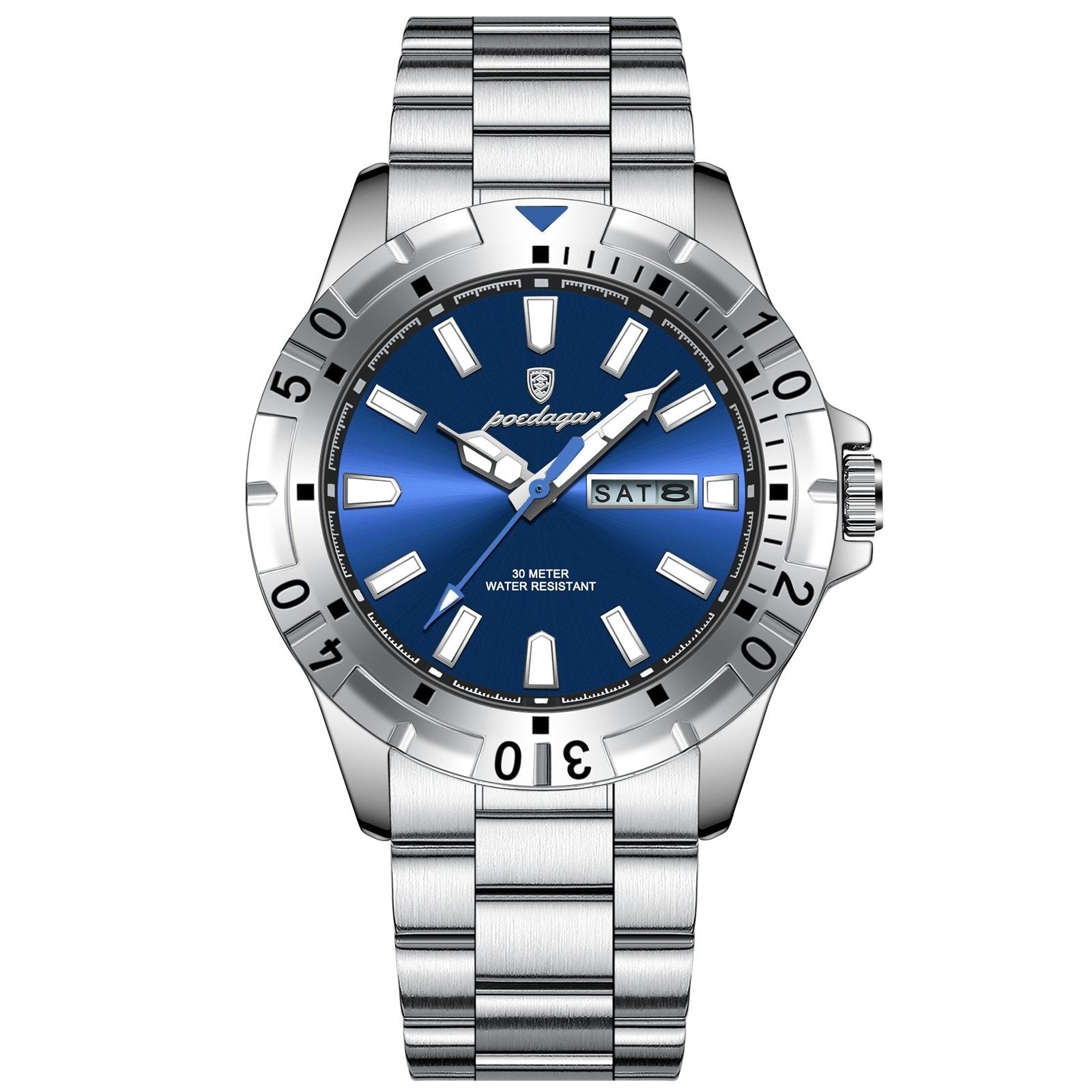 Poedagar 959 watch Silver Blue variant