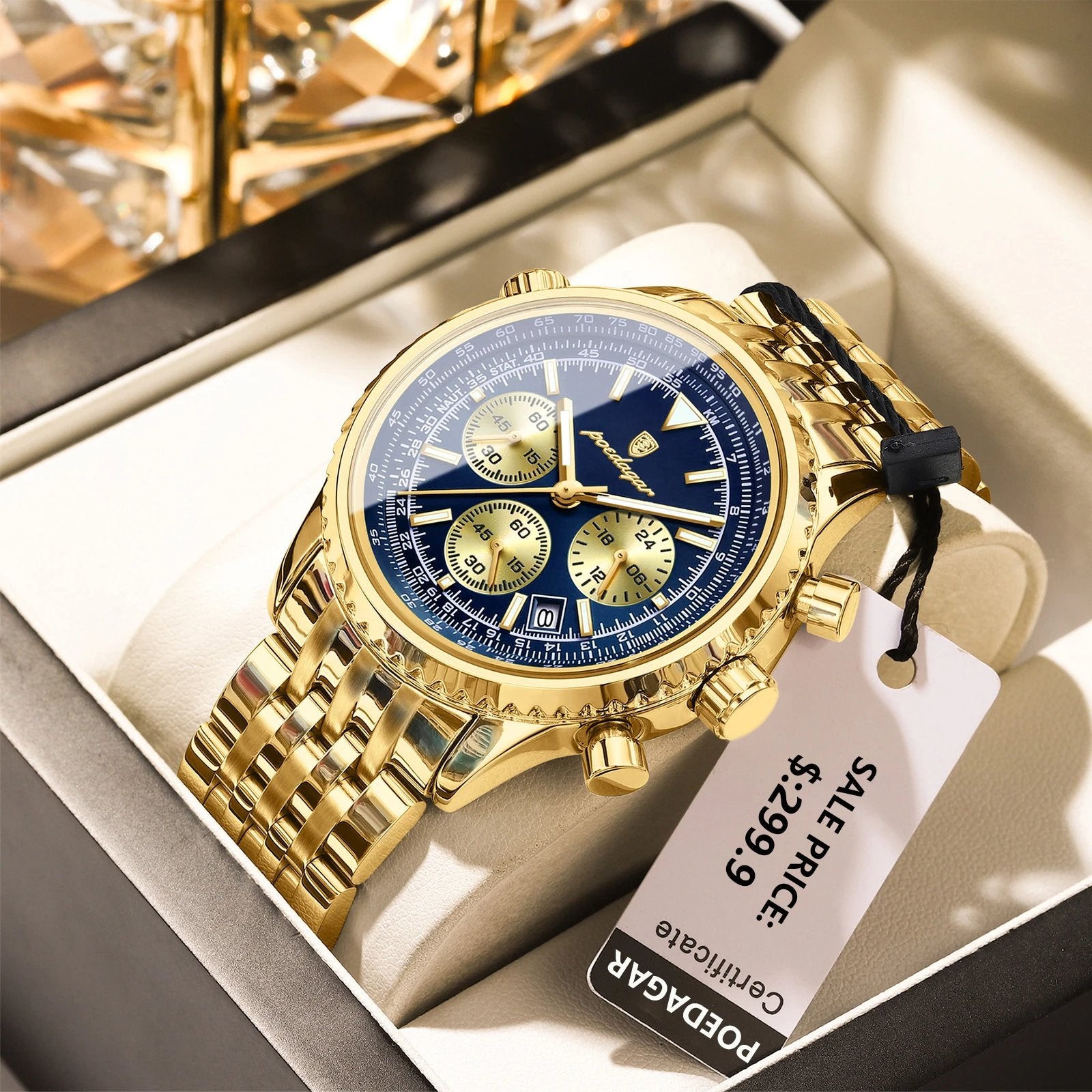 Poedagar 960 watch Gold Blue variant
