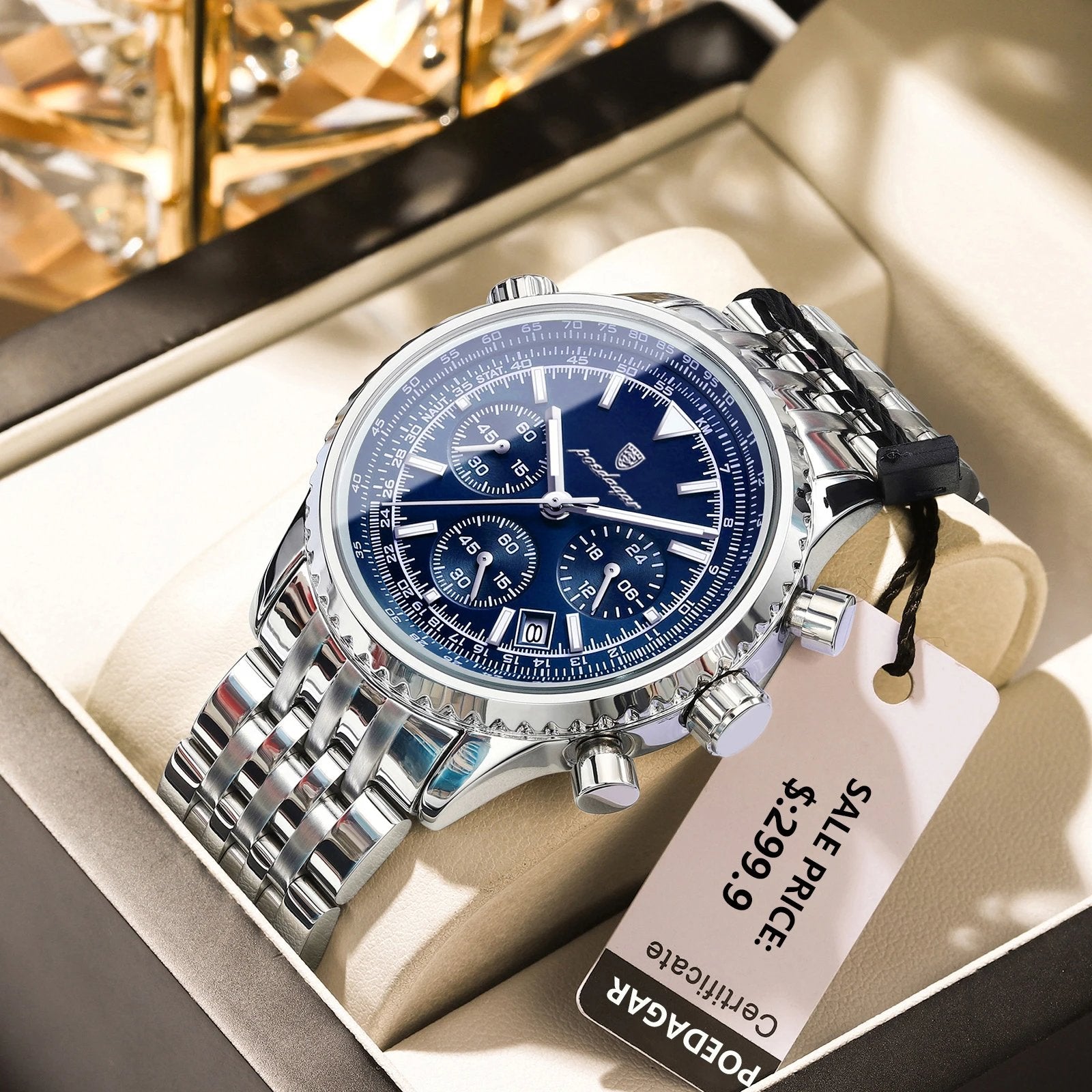 Poedagar 960 watch Silver Blue variant