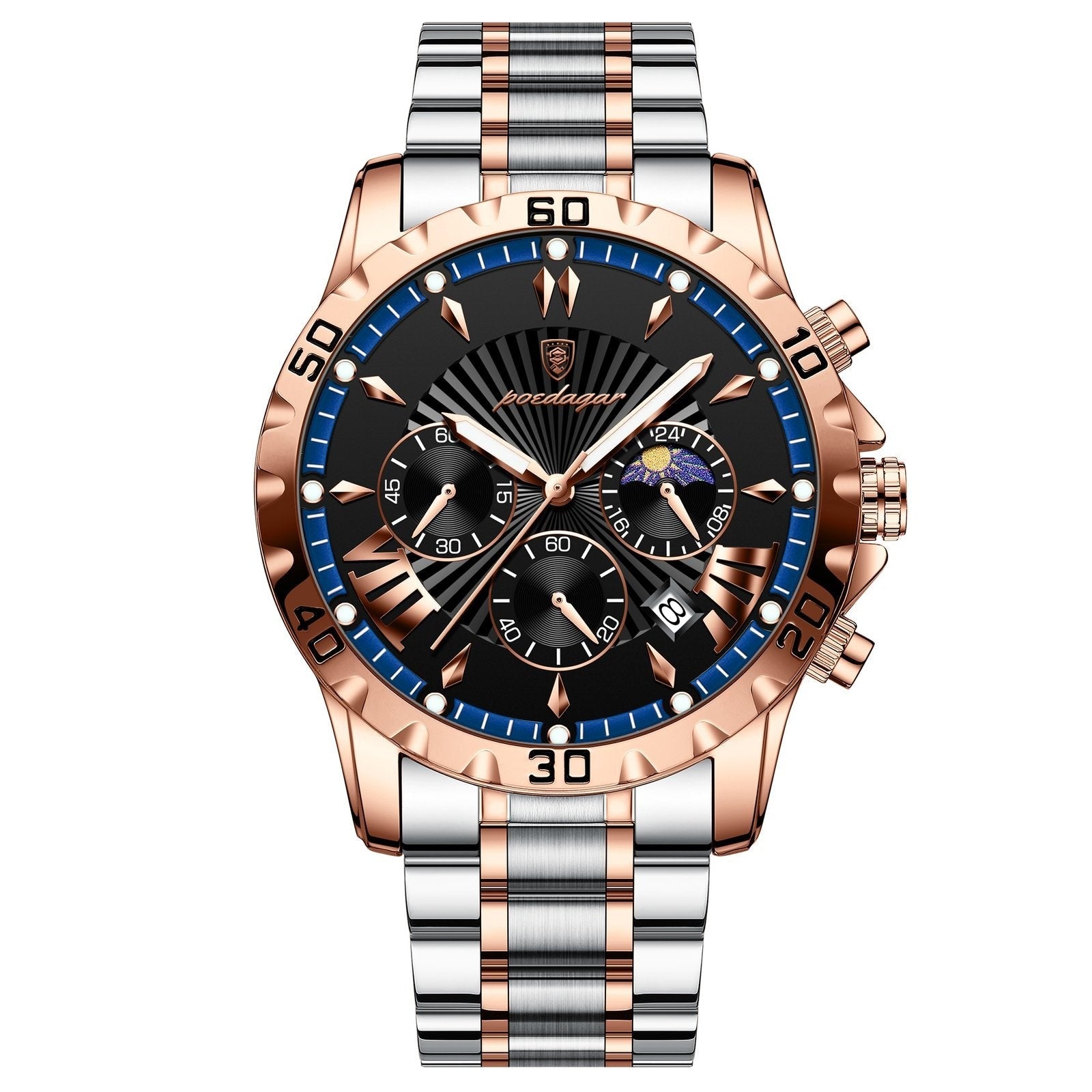 Poedagar 968 watch Rose Gold Blue variant