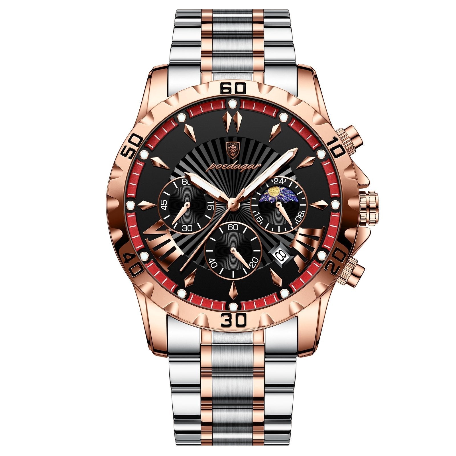 Poedagar 968 watch Rose Gold Red variant