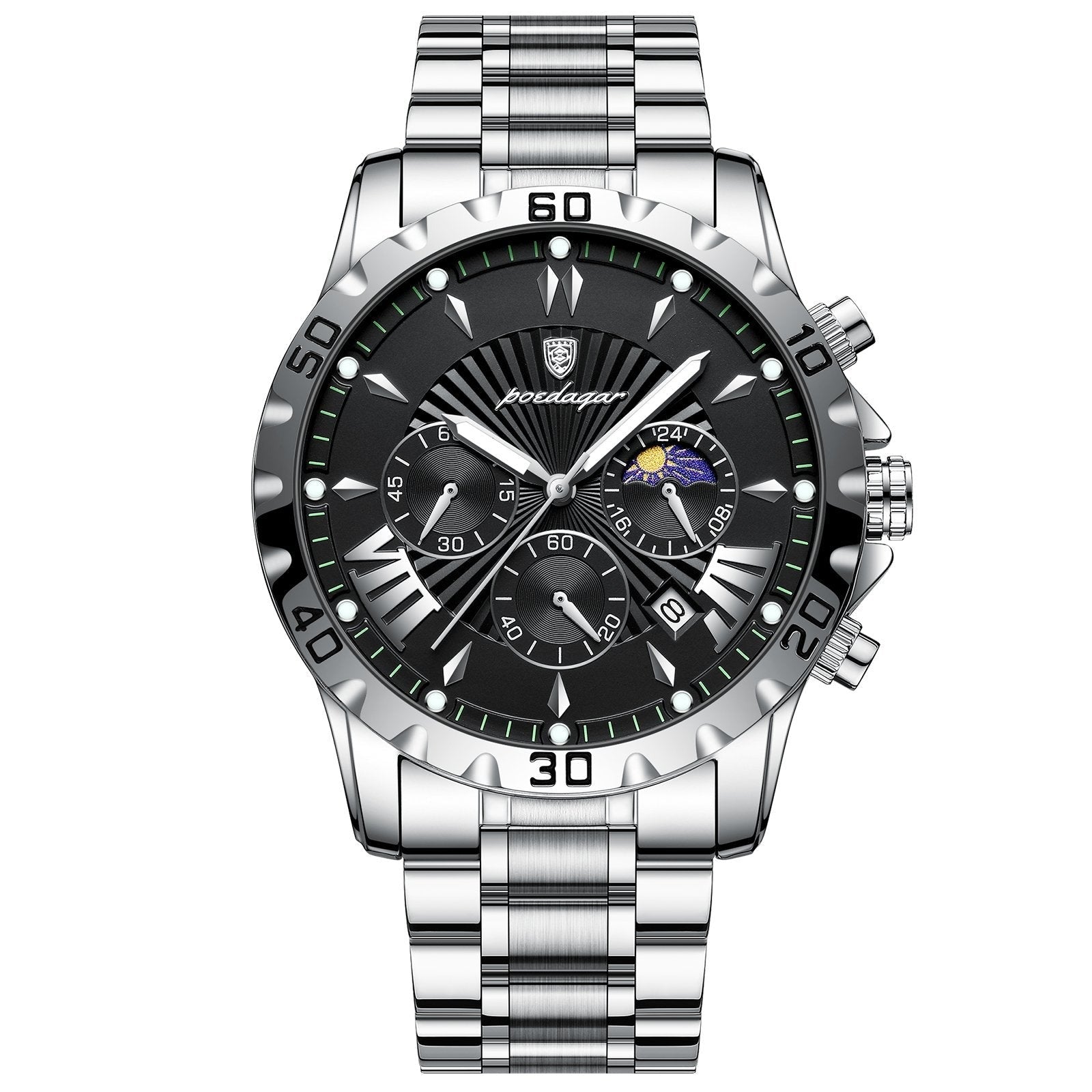 Poedagar 968 watch Silver Black variant