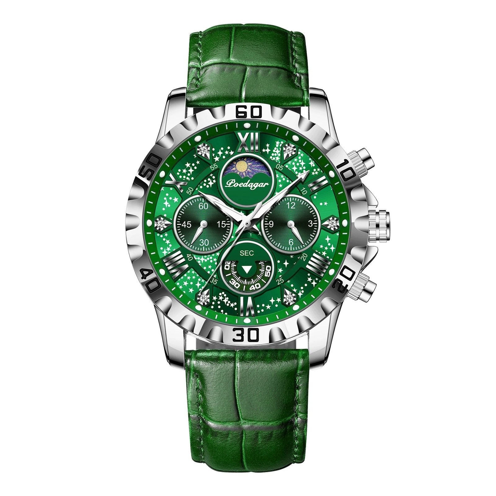 Poedagar 973 watch Silver Green L variant