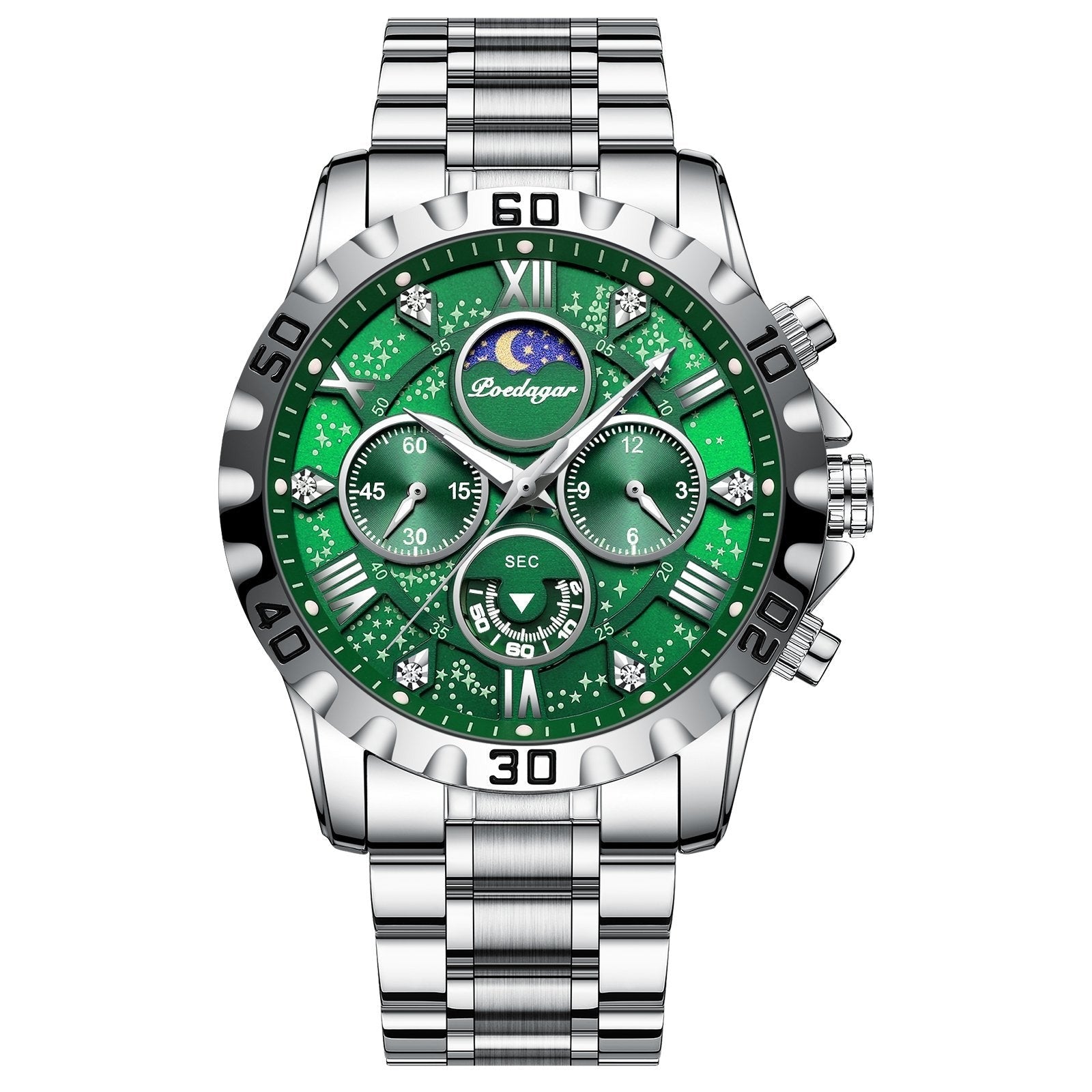 Poedagar 973 watch Silver Green variant
