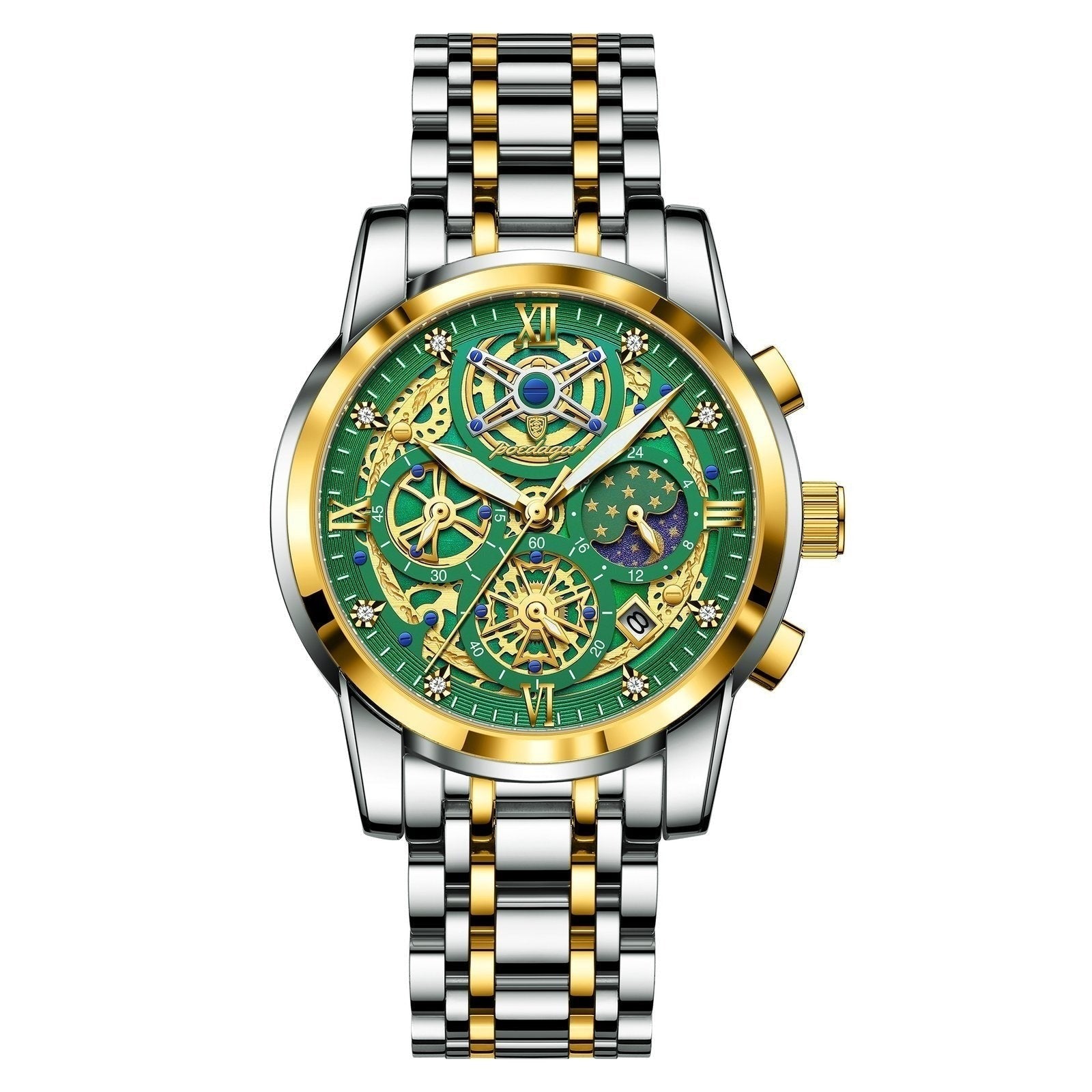 Poedagar 984 watch Gold Green variant