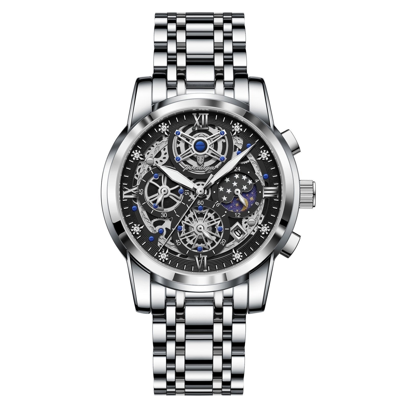 Poedagar 984 watch Silver Black variant
