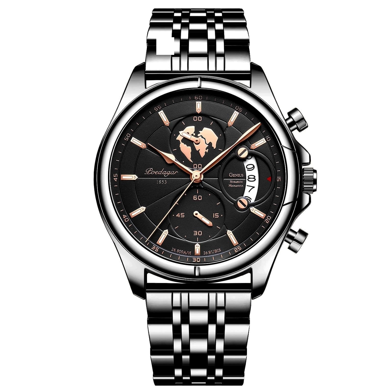 Poedagar 989 watch Black Black (Steel) variant