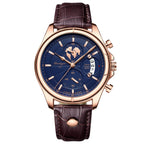 Poedagar 989 watch Rose Gold Blue (Leather) variant
