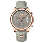 Poedagar 989 watch Rose Gold Khaki (Leather) variant