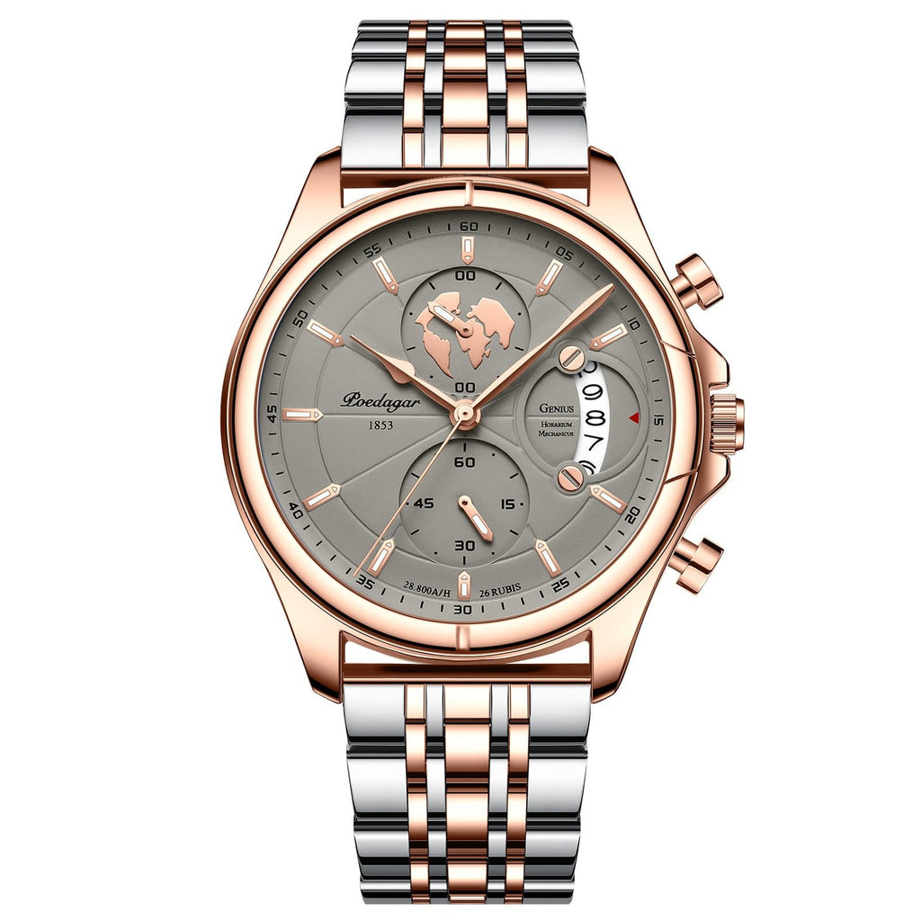 Poedagar 989 watch Rose Gold Khaki (Steel) variant