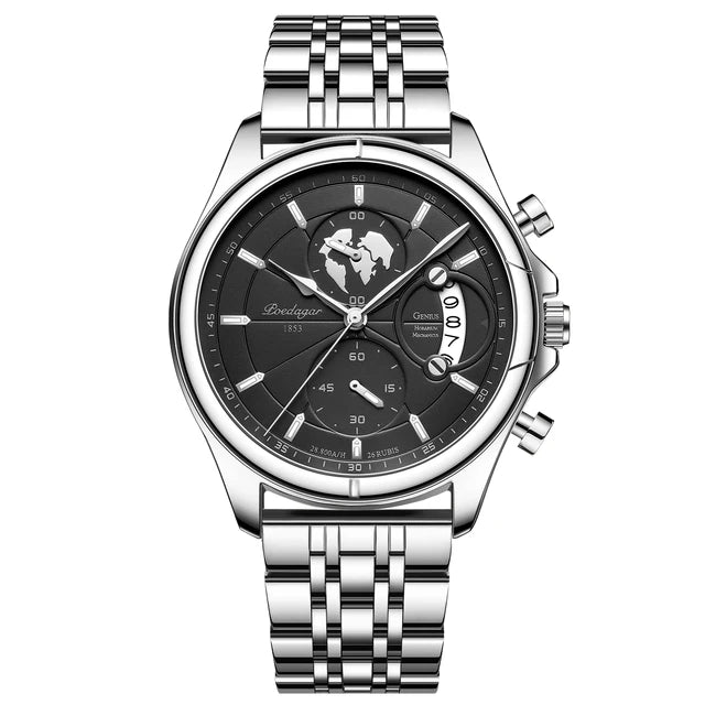 Poedagar 989 watch Silver Black variant