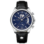 Poedagar 989 watch Silver Blue (Leather) variant