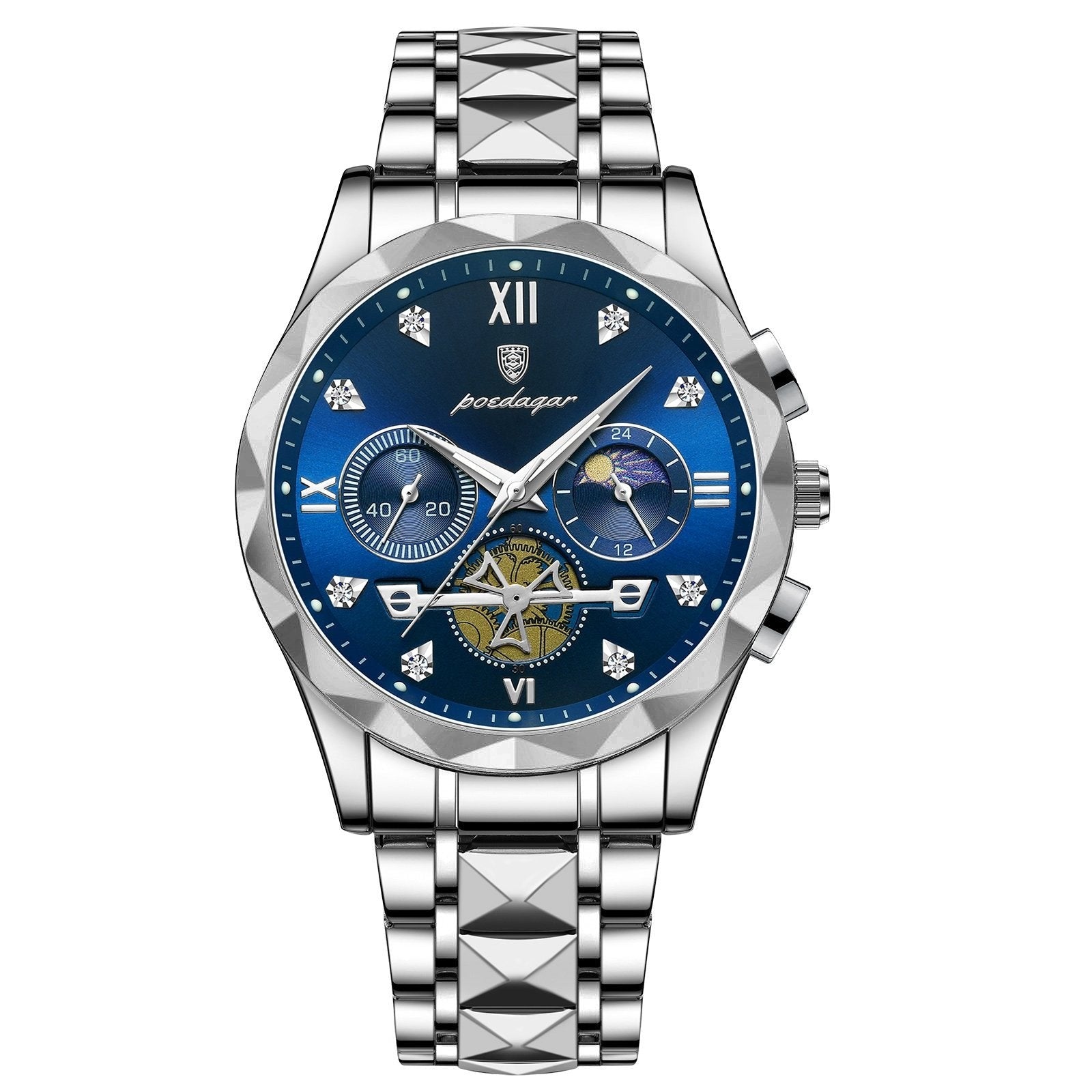 Poedagar 996 watch Silver Blue variant