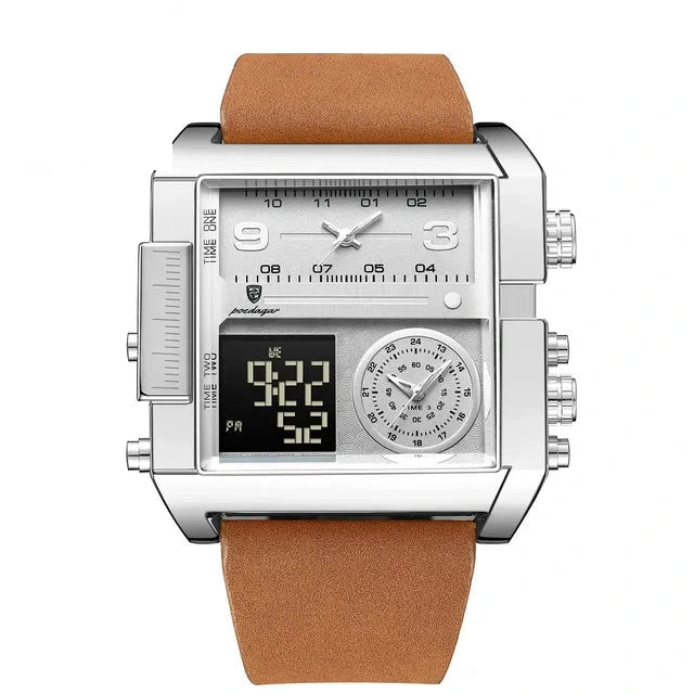 Poedagar 997 watch Silver Brown variant