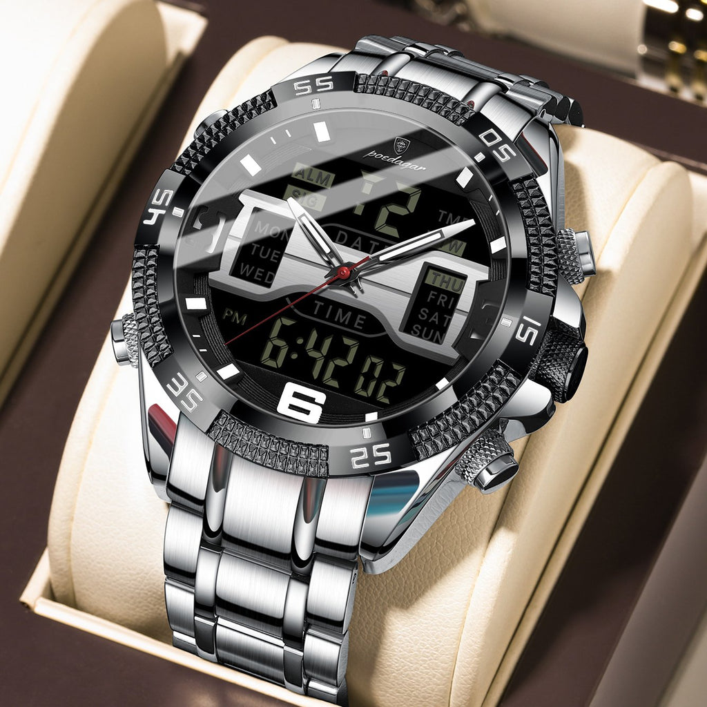 Poedagar E103 watch Silver Black variant