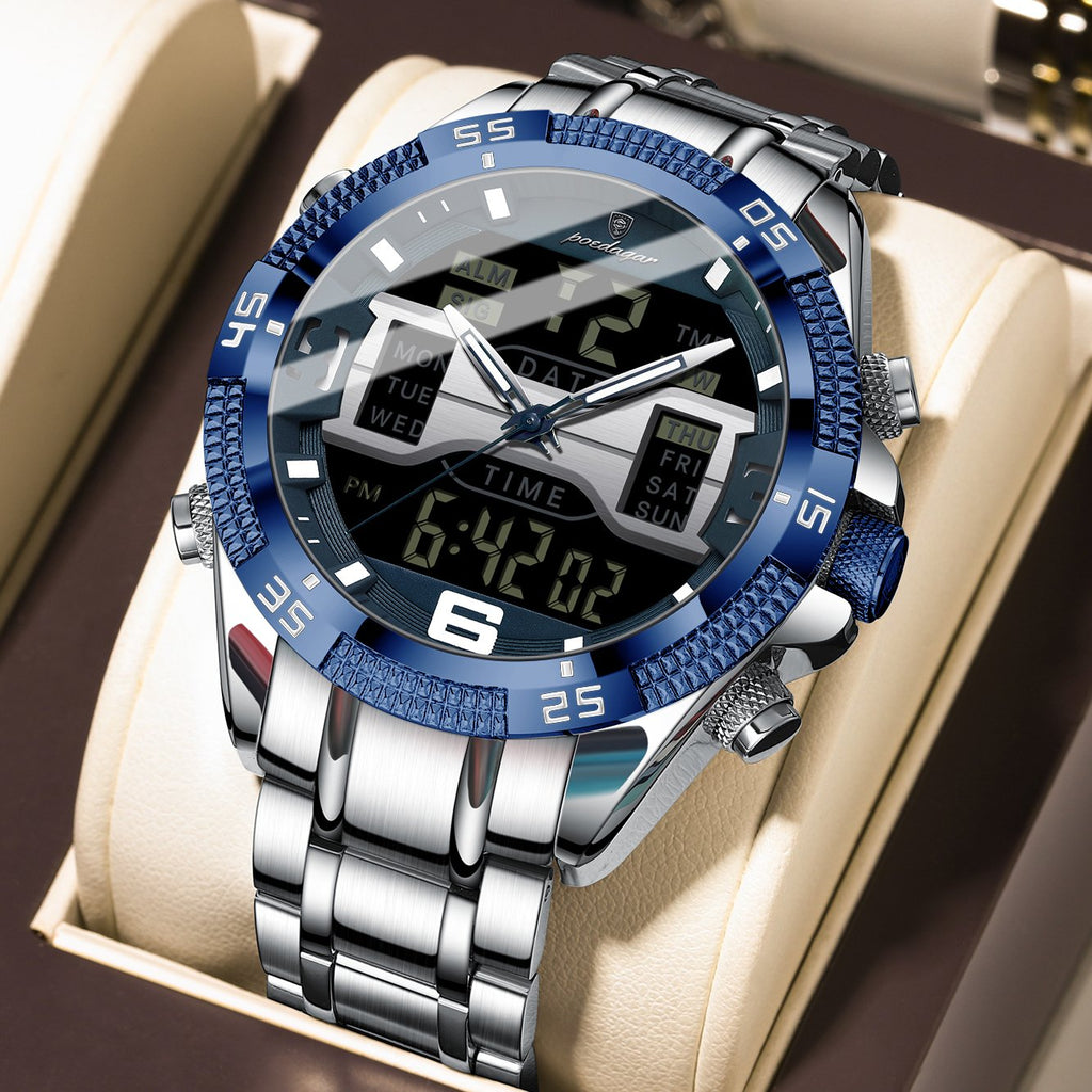 Poedagar E103 watch Silver Blue variant