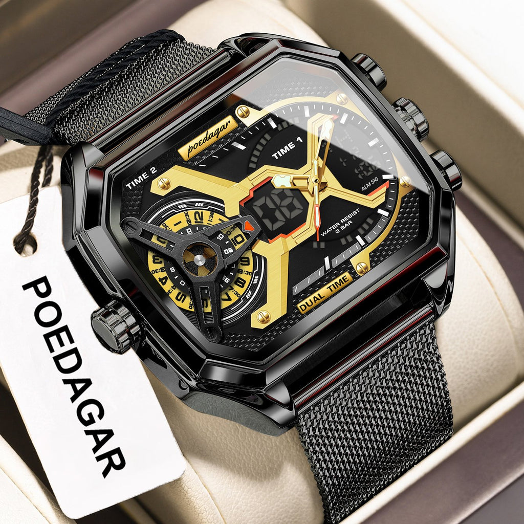 Poedagar E106 watch Black Gold M variant