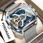 Poedagar E106 watch Silver Blue M variant