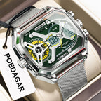 Poedagar E106 watch Silver Green M variant