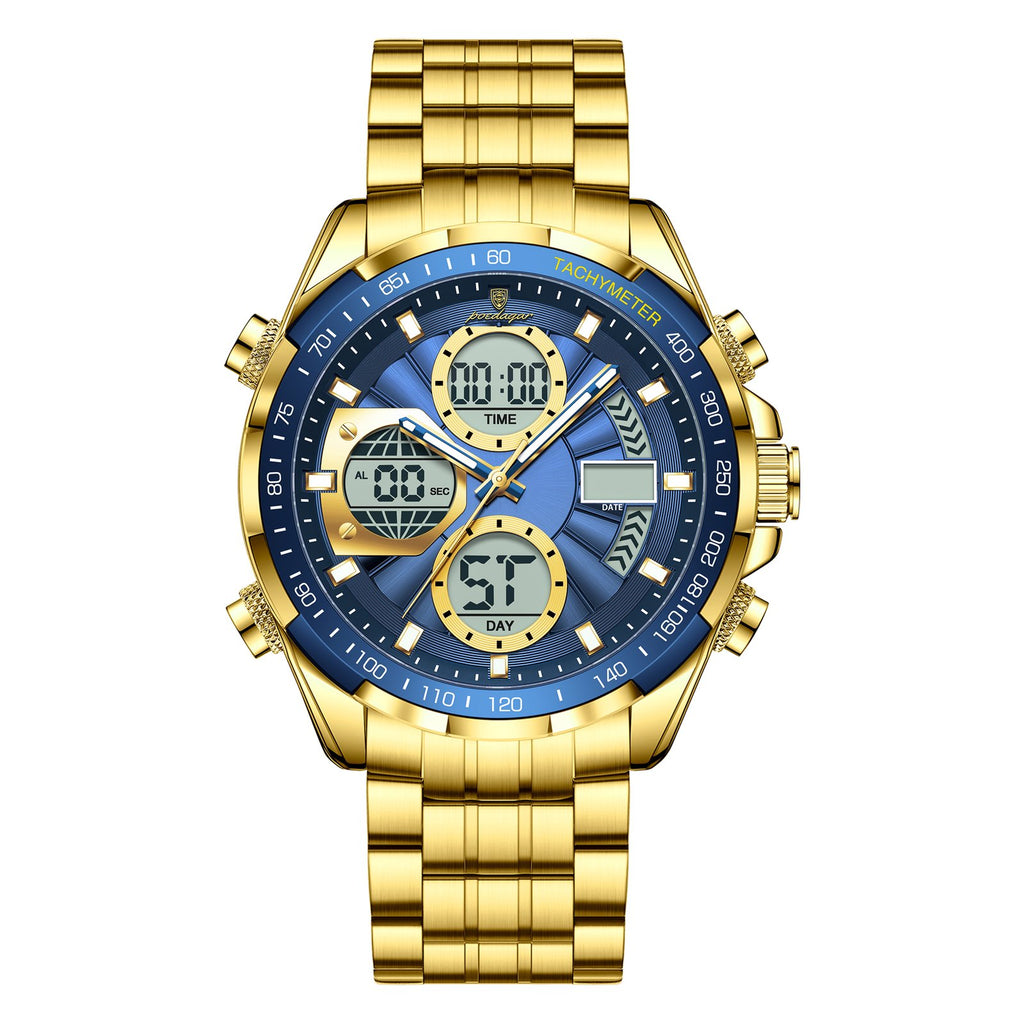 Poedagar E108 watch Gold Blue variant