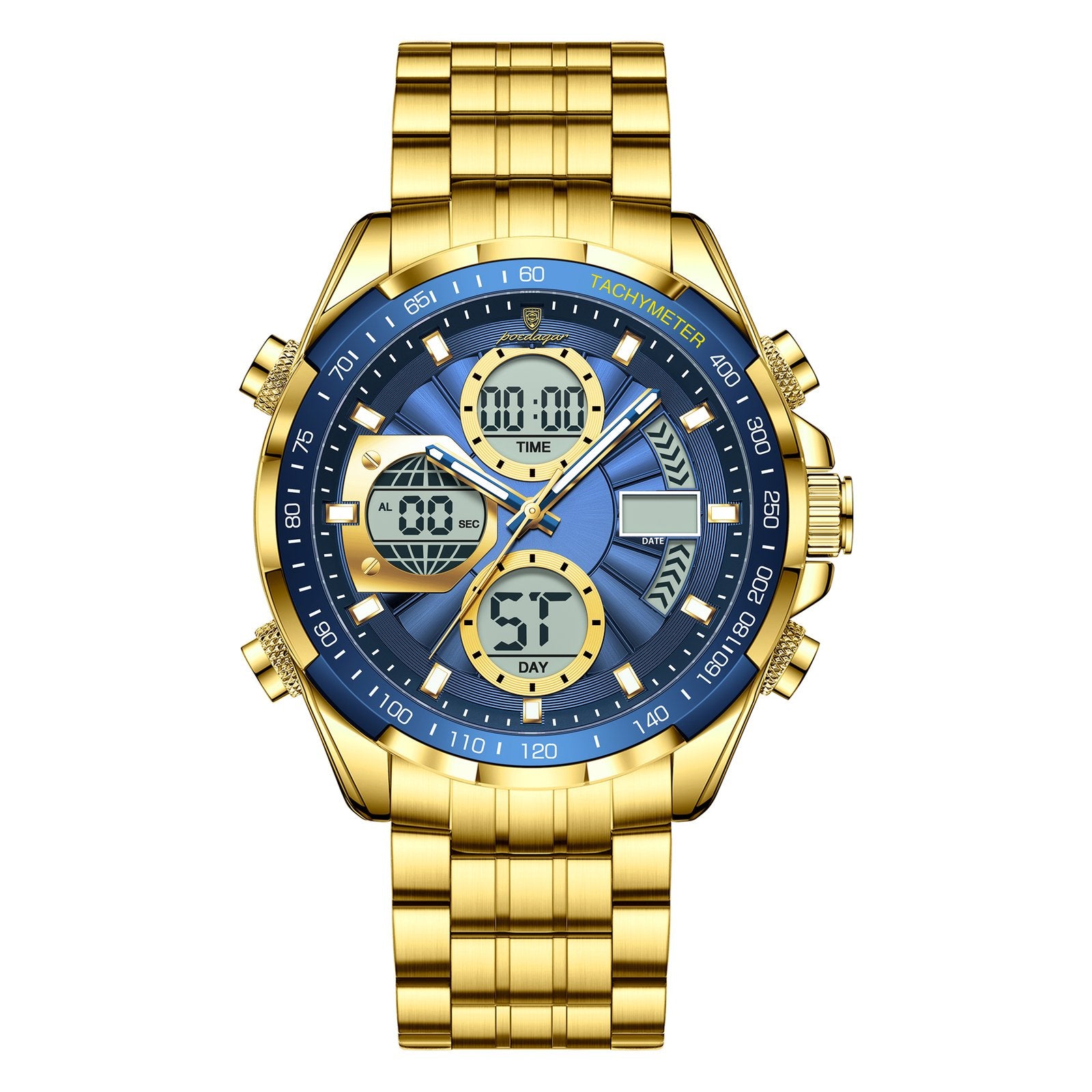 Poedagar E108 watch Gold Blue variant