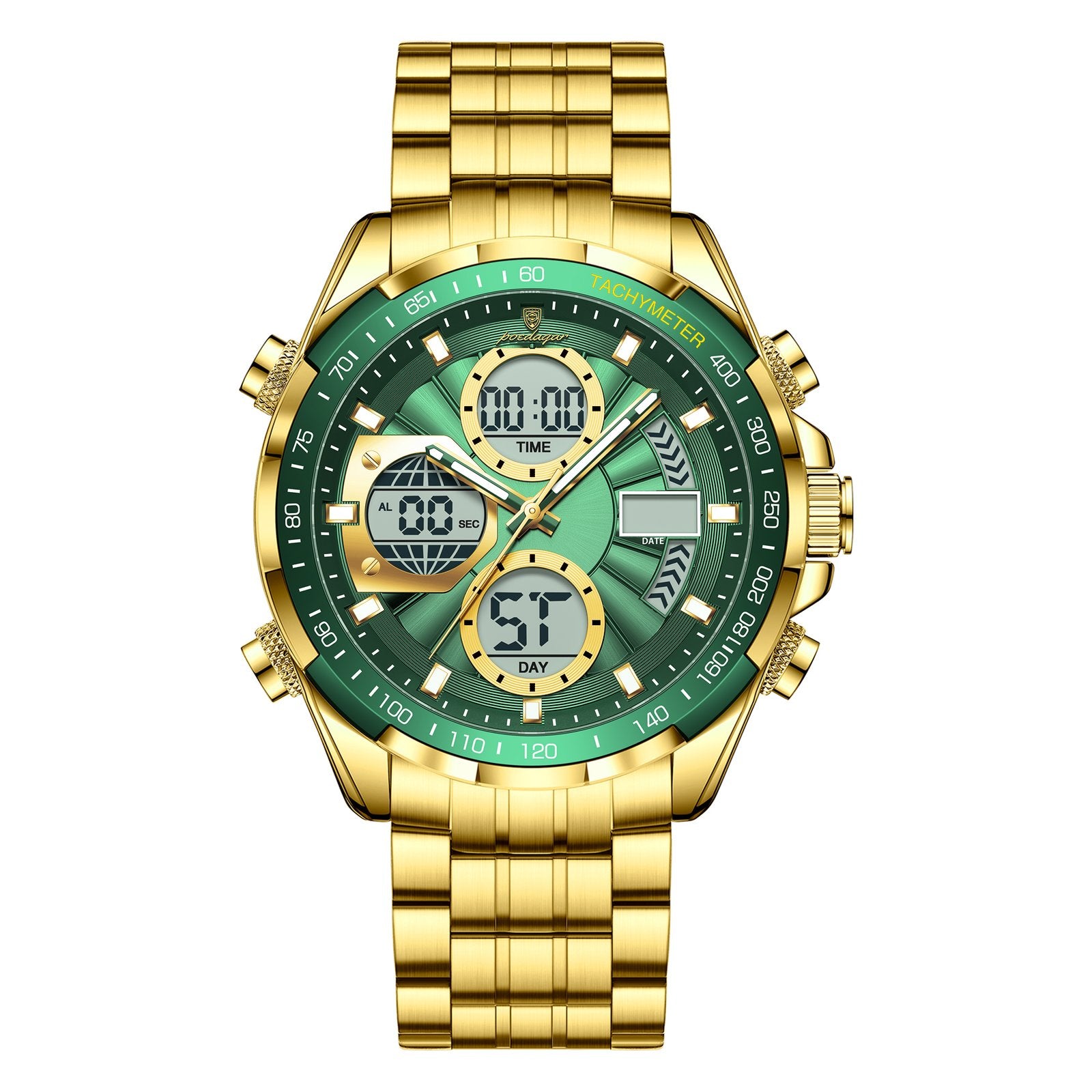 Poedagar E108 watch Gold Green variant