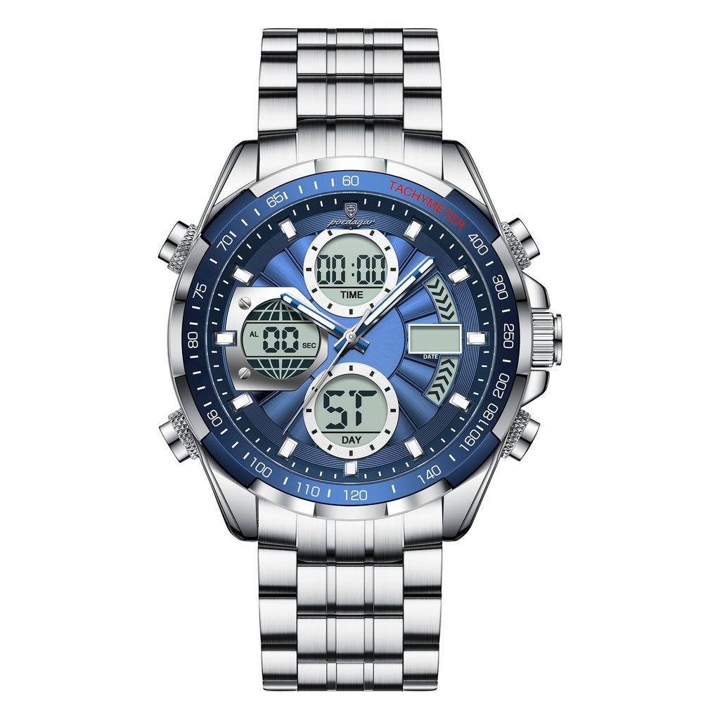 Poedagar E108 watch Silver Blue variant