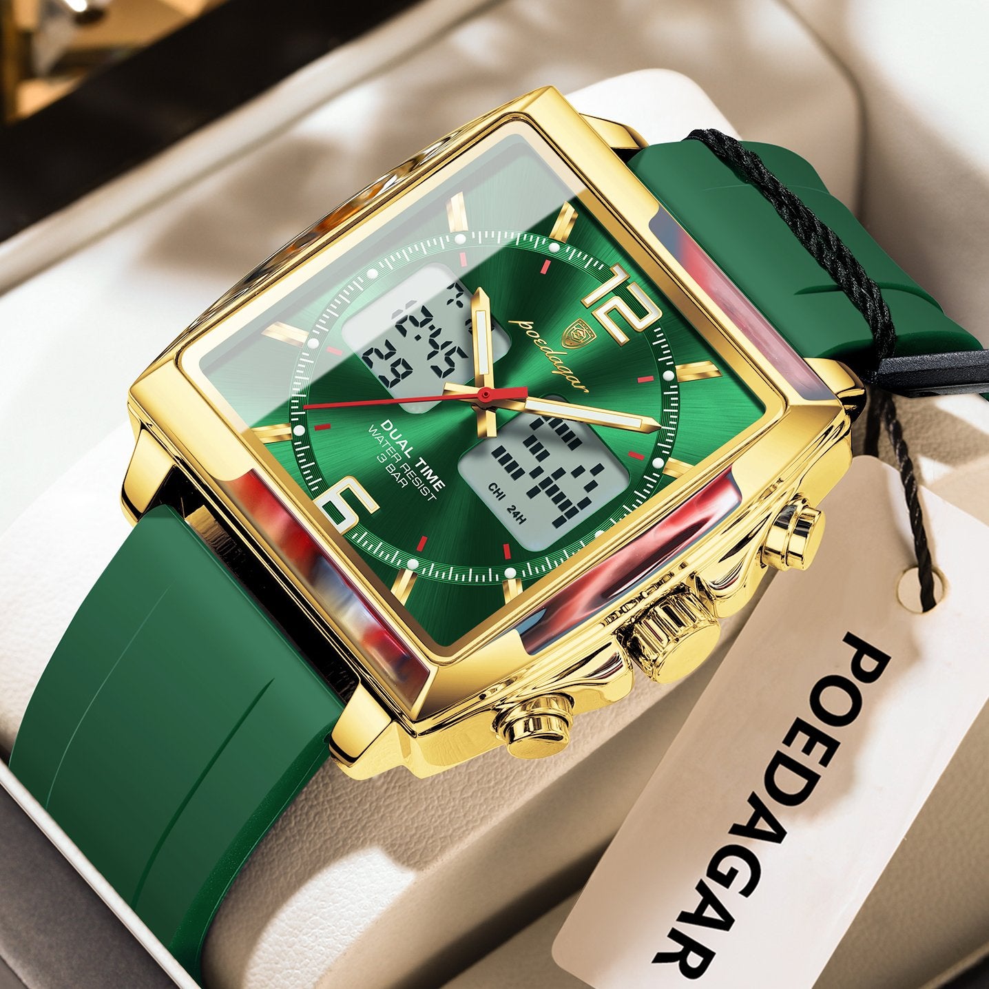 Poedagar E109 watch Gold Green variant