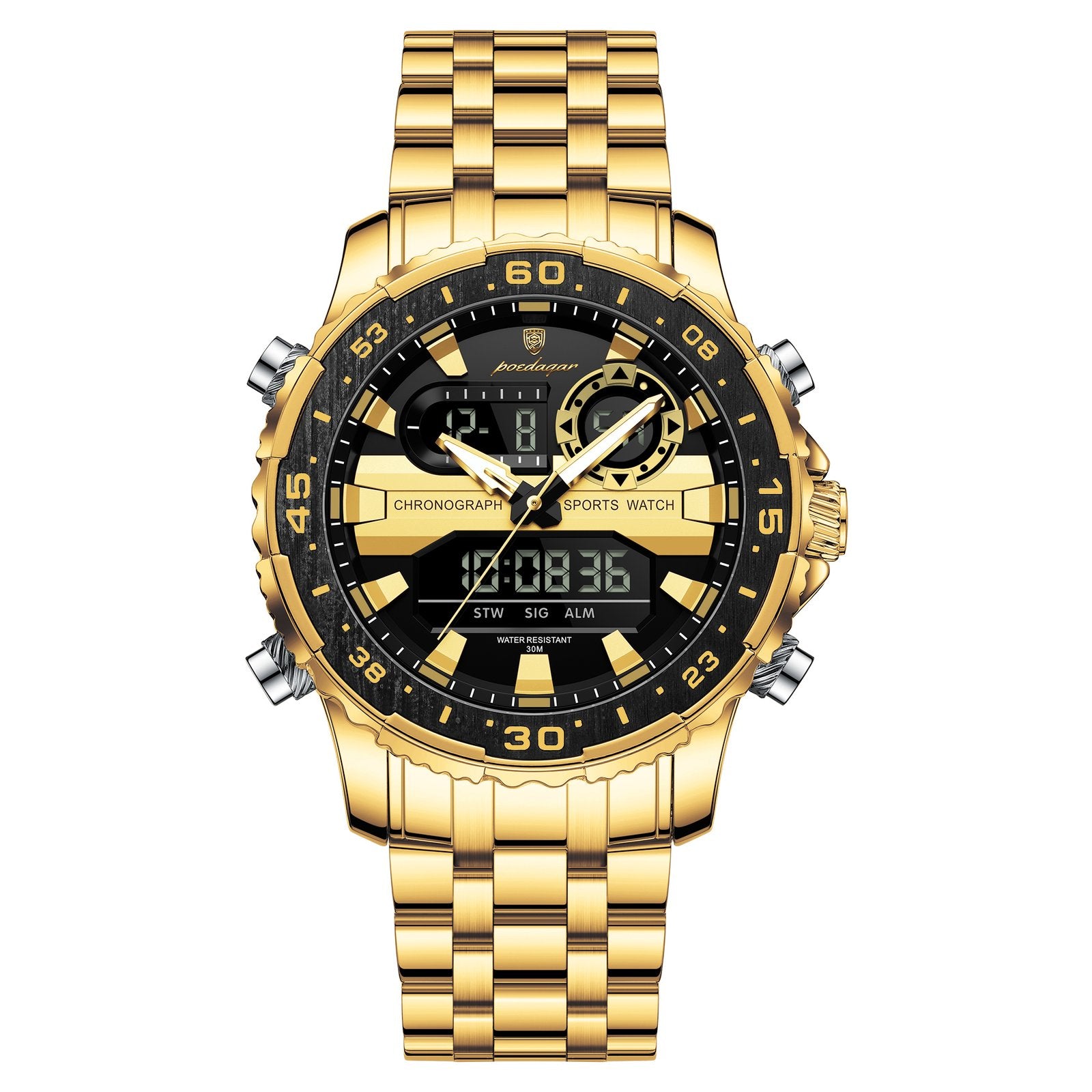 Poedagar E122 watch Gold Black variant