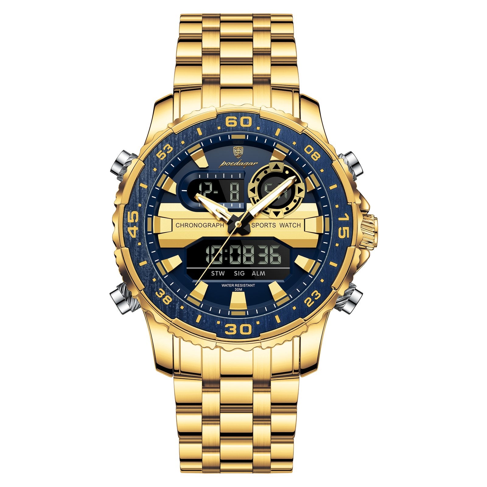 Poedagar E122 watch Gold Blue variant