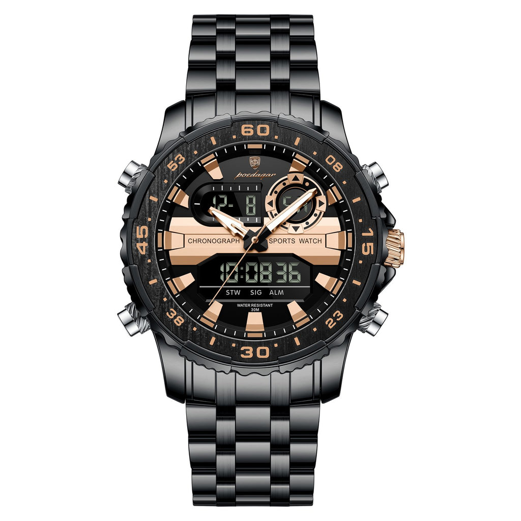 Poedagar E122 watch Rose Gold Black variant