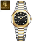 POEDAGAR Luxury Womanâ€™s Quartz Watch with gold black dial