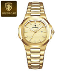 POEDAGAR Luxury Womanâ€™s Quartz Watch with gold gold dial