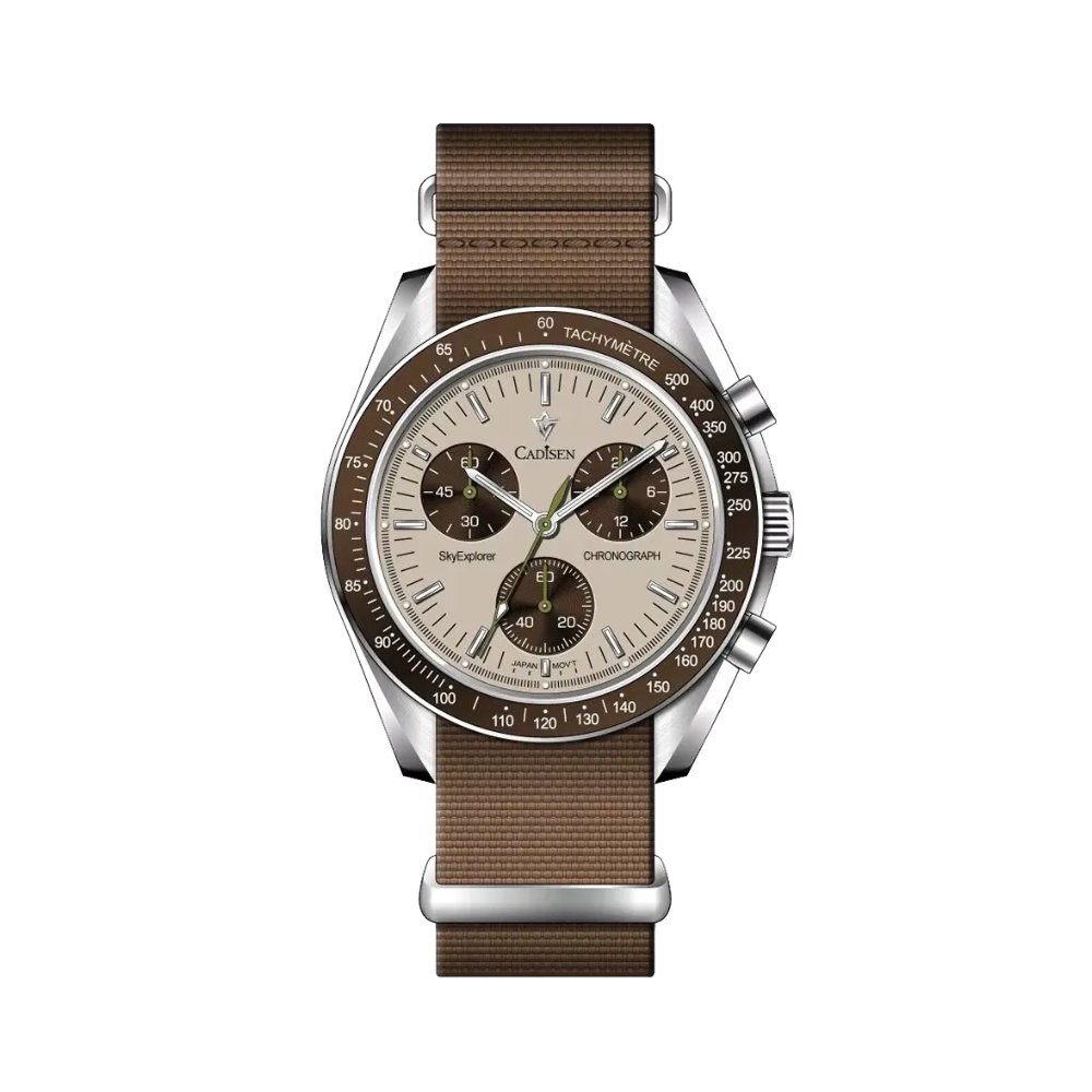 CADISEN C7064 Men's Watches Quartz Men Sapphire VK68 Speed Chronograph Automatic-PrimeTimepiece