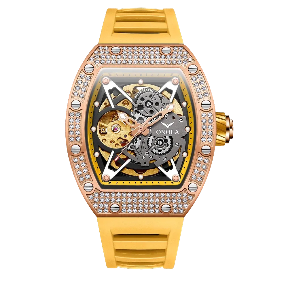 ONOLA Skeleton Luxury Men Mechanical Watch Hollow Out Fully Automatic Waterproof-PrimeTimepiece