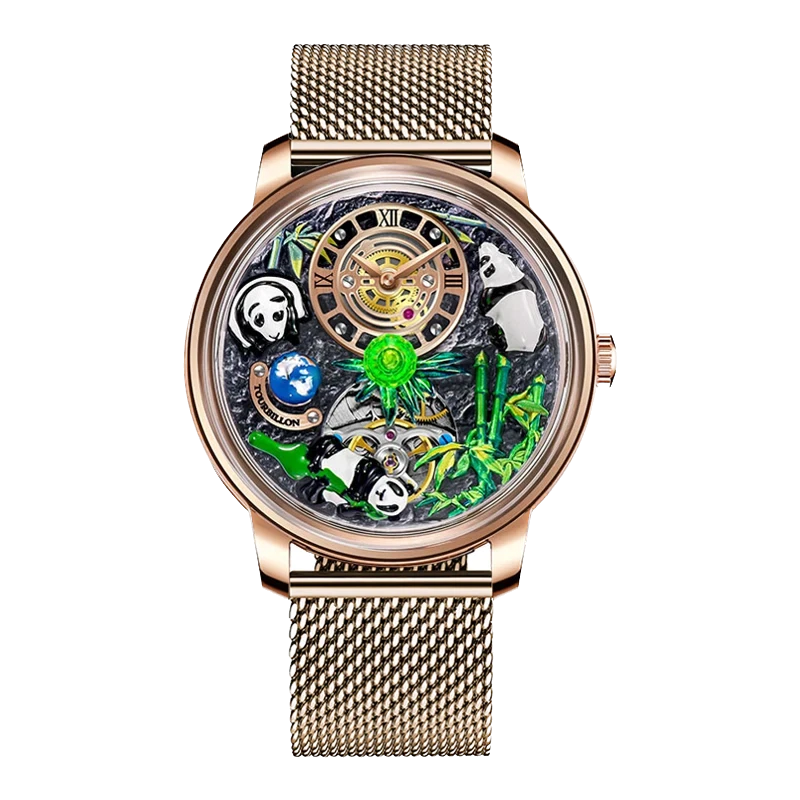 PINDU Panda Series Automatic Mechanical Watch Men Japan NH35 Movement Waterproof