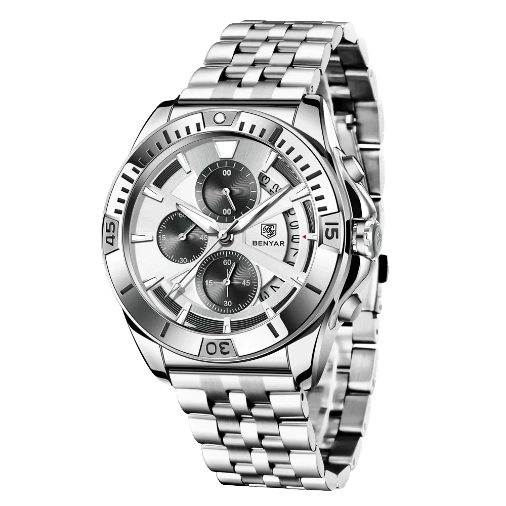 BENYAR BY-5180 Men's Watches Quartz Sports Chronograph Watch Waterproof Luminous-PrimeTimepiece