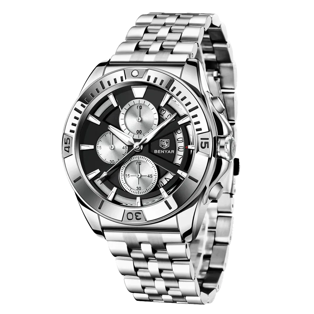 BENYAR BY-5180 Men's Watches Quartz Sports Chronograph Watch Waterproof Luminous-PrimeTimepiece