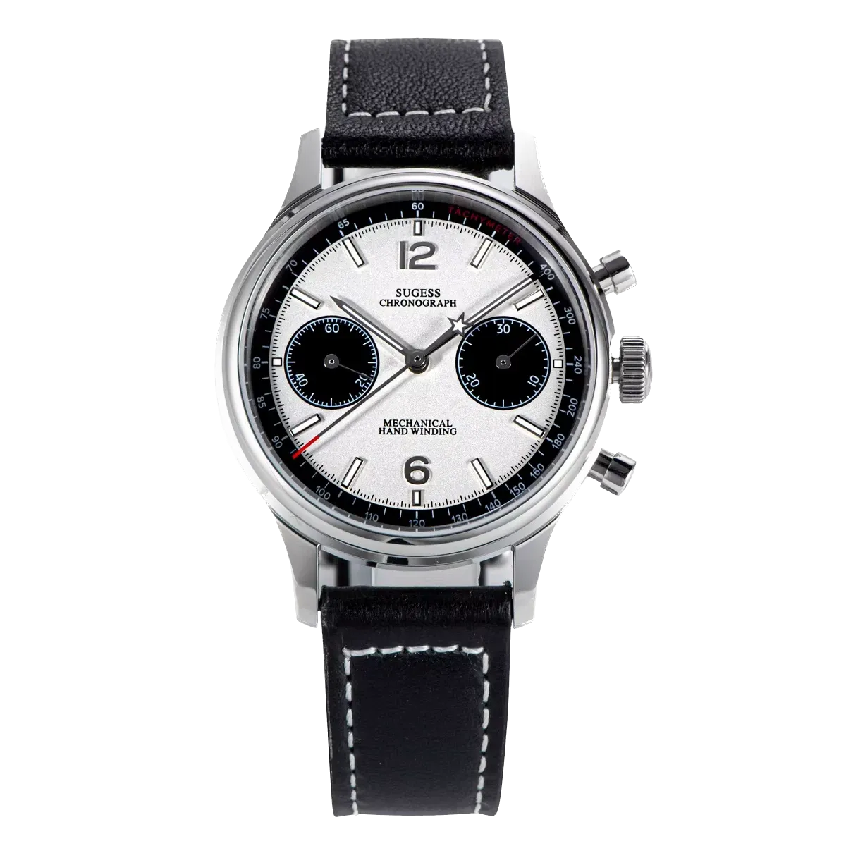 Sugess 1963 V3 Pilot Men Mechanical Chronograph Panda Watch Sapphire Waterproof-PrimeTimepiece