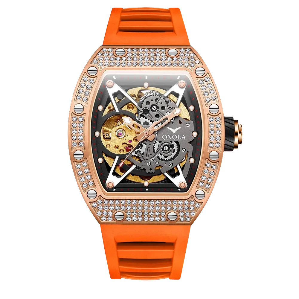 ONOLA Skeleton Luxury Men Mechanical Watch Hollow Out Fully Automatic Waterproof-PrimeTimepiece
