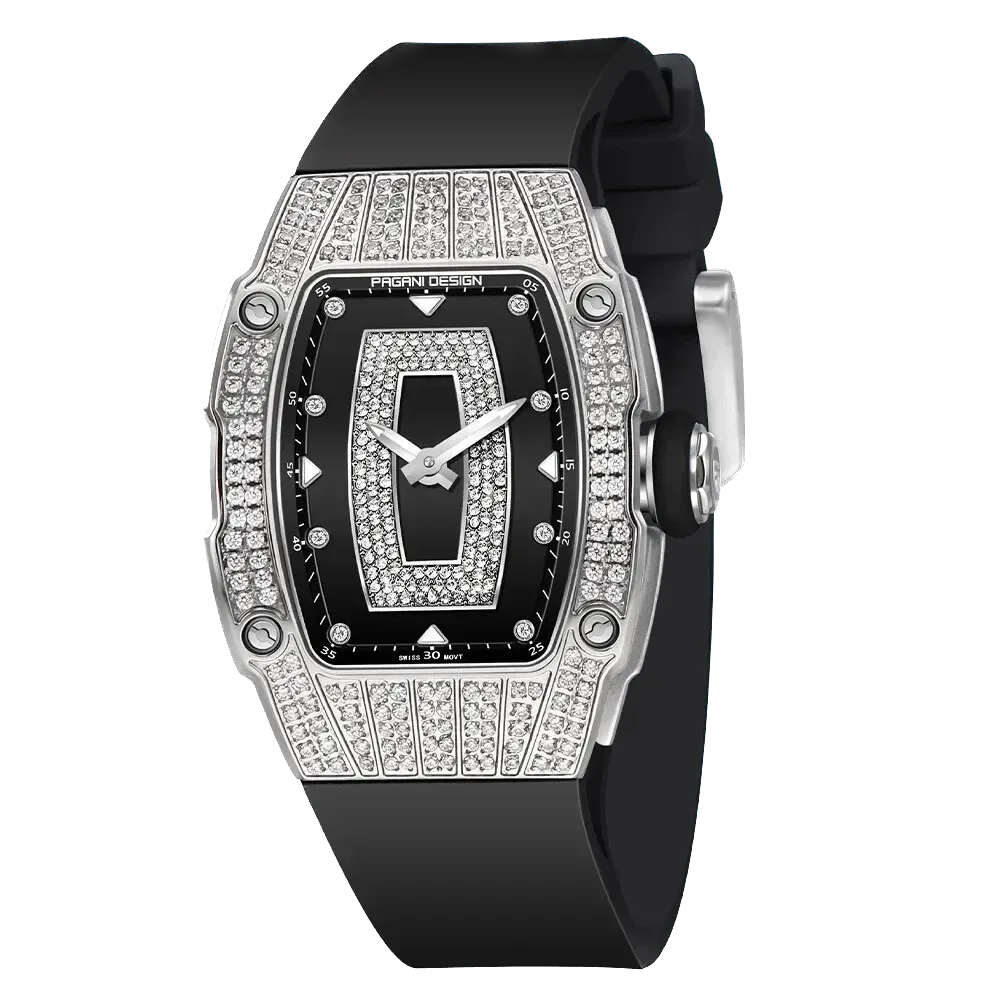 PAGANI DESIGN PD-YS013 Silicone Luxury Women Fashion Tonneau Quartz Watch Swiss Ronda Movement-PrimeTimepiece